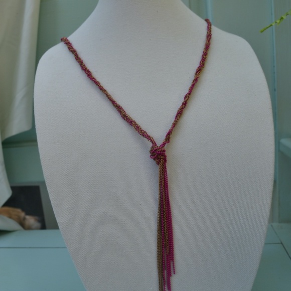 Long beaded and chain necklace - Picture 2 of 3